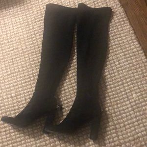 Black tall boots heel 4 tall